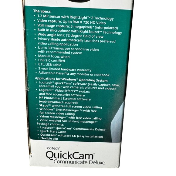 Logitech QuickCam Communicate Deluxe WebCamera (BRAND NEW) - Picture 2 of 11